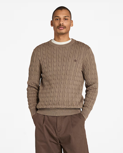 WLRV Cable Crewneck Sweater - Chocolate Chip