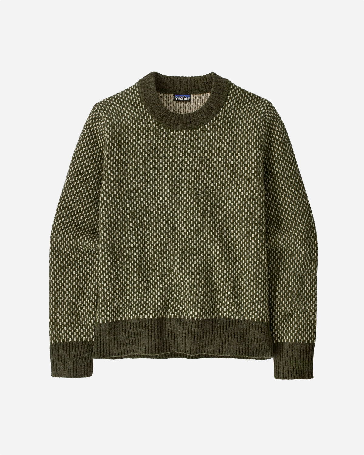 W's Recycled Wool-Blend Crewneck Sweater - Ridge / Pine Needle Green