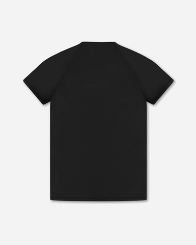 Wmns Mock Neck Stretch T-shirt - Black Onyx