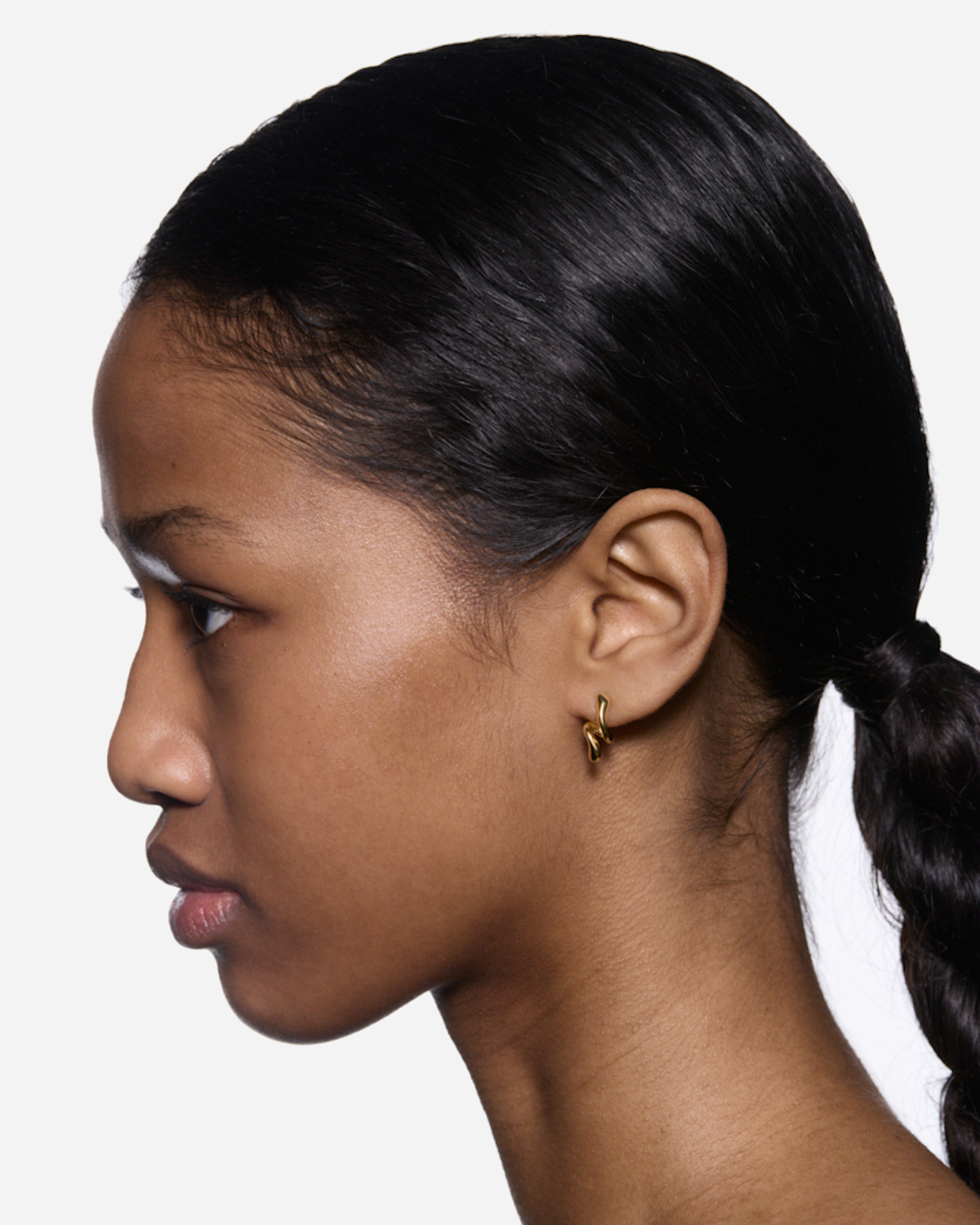 Coil Curl Stud Left  - Gold