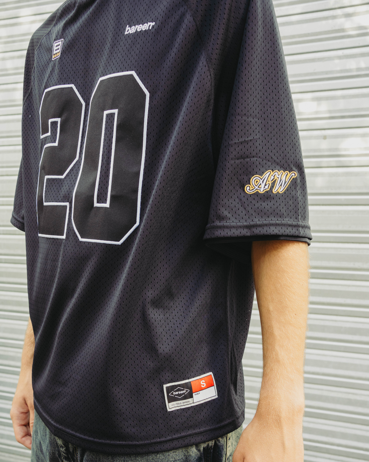 TwoLayer Oversized Mesh TShirt - Black Onyx