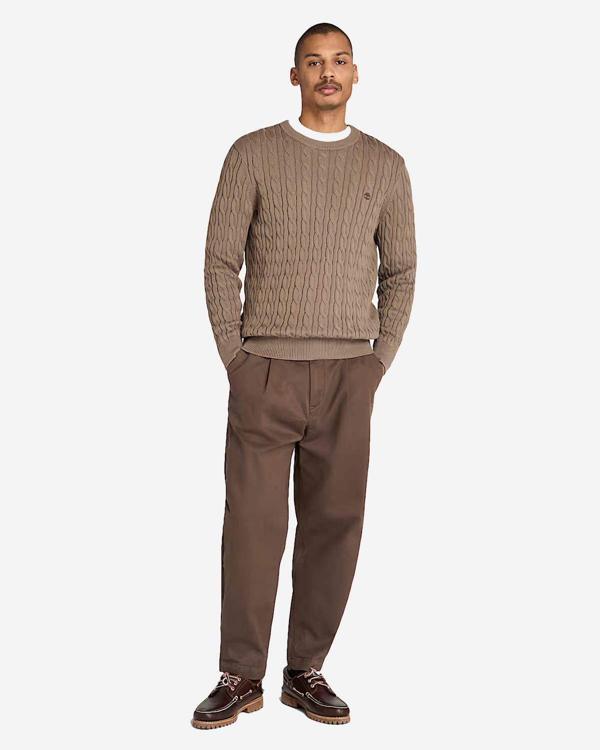WLRV Cable Crewneck Sweater - Chocolate Chip