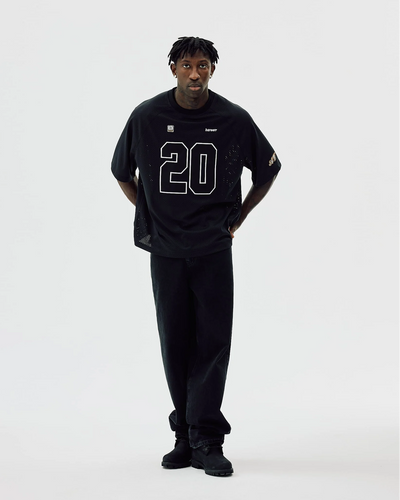 TwoLayer Oversized Mesh TShirt - Black Onyx