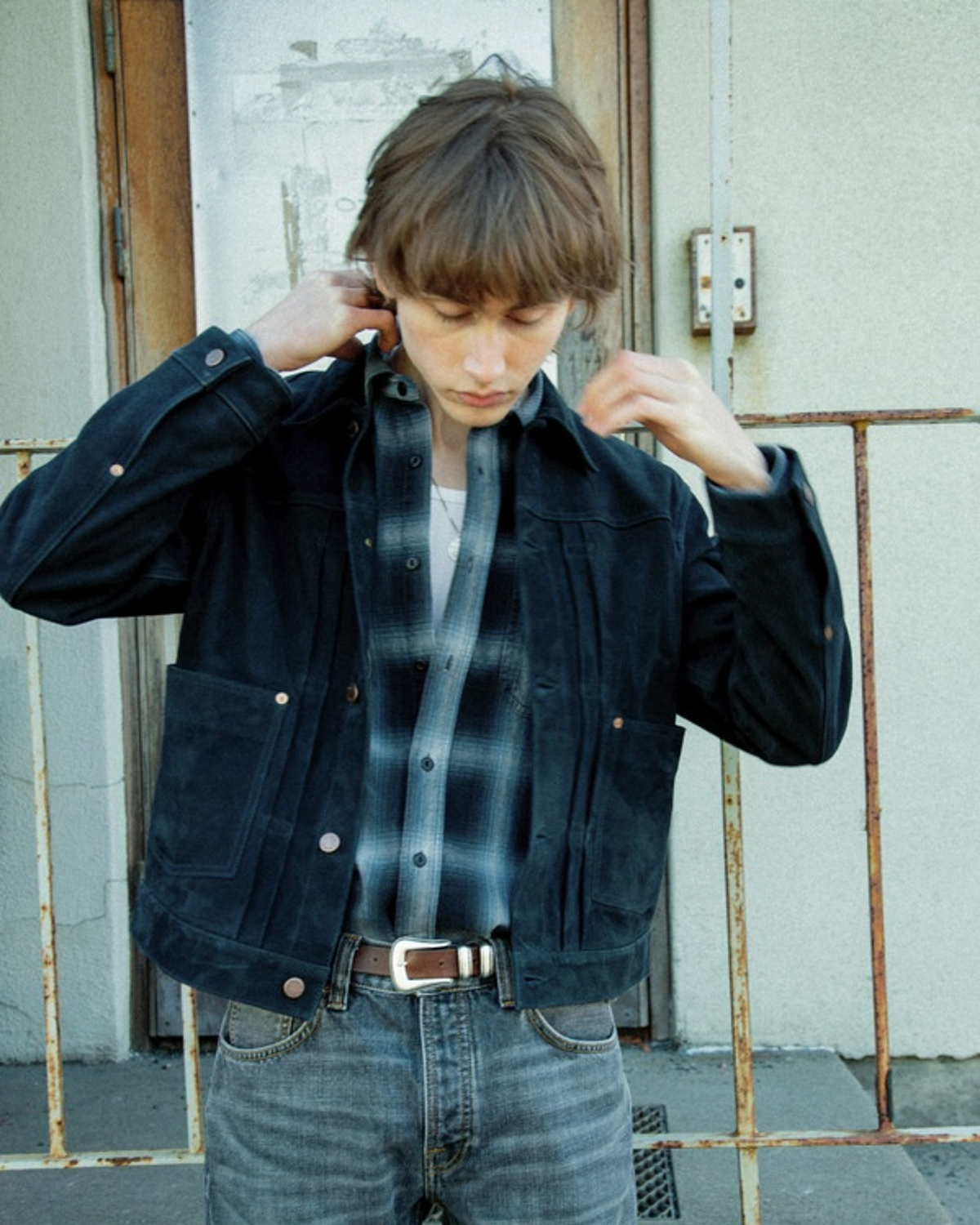 Julian Worker Shadow Check Shi - Black