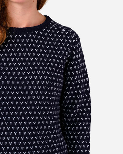 Mika Knit - Navy/Cream