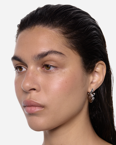 Coil Hoop Medium Left  - Silver