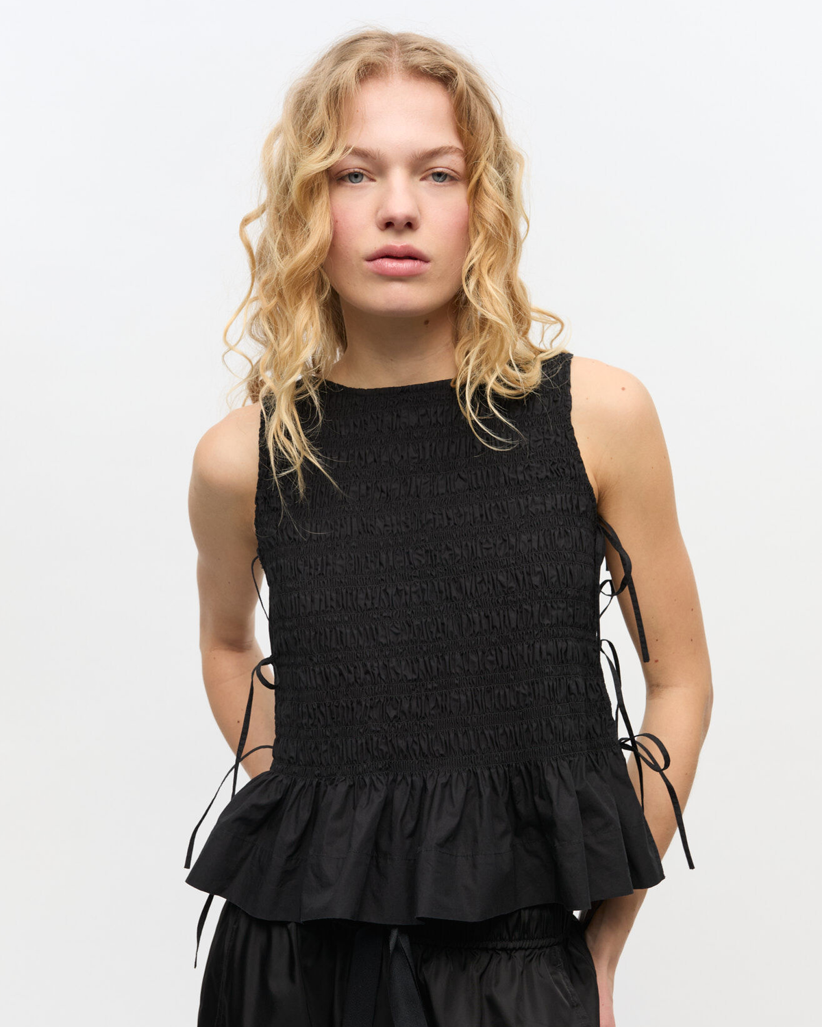 Cotton Poplin Tie String Top