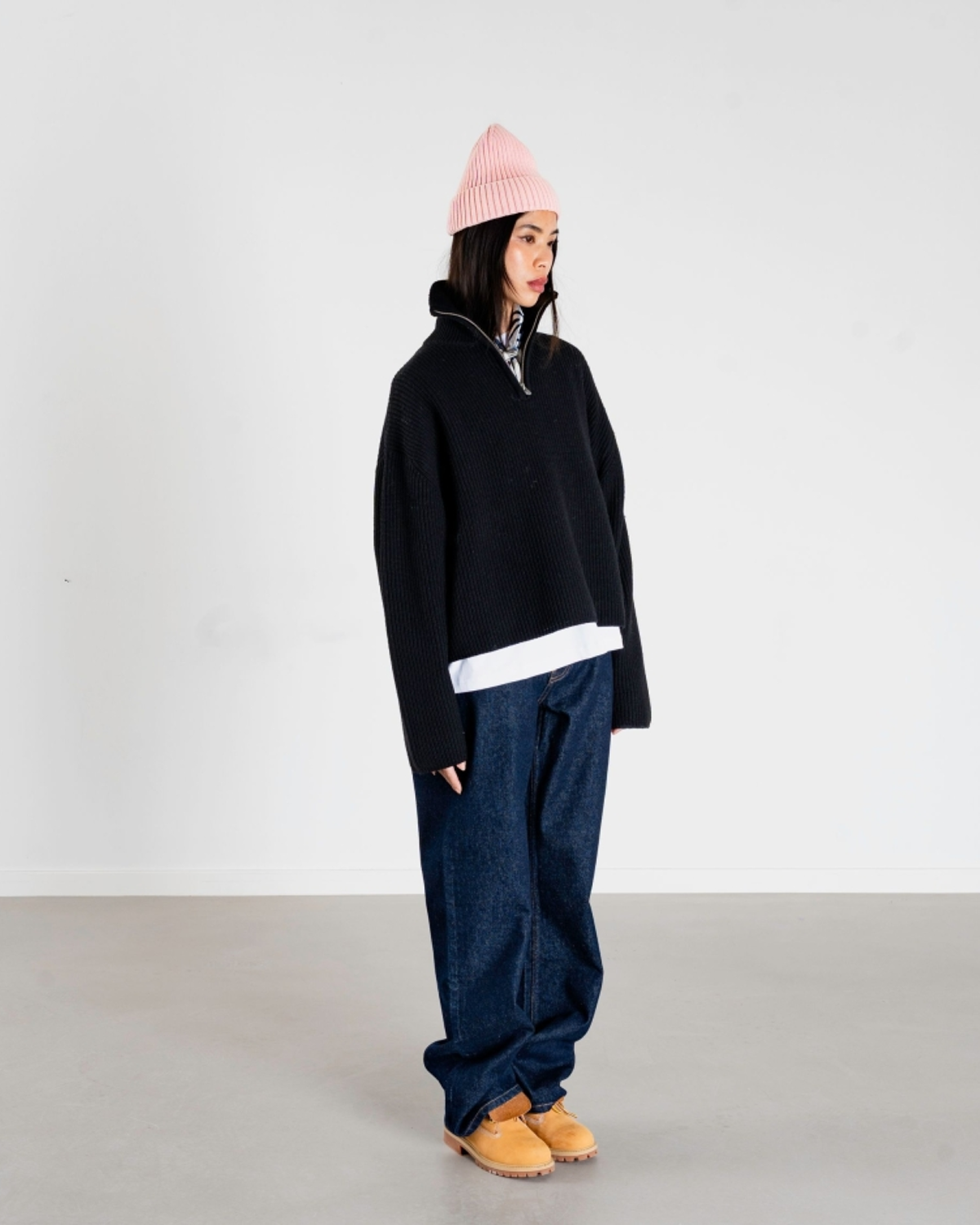 Fang Half Zip Knit - Black