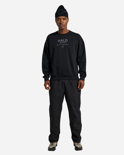 Halo Graphic Boxy Crew - Black