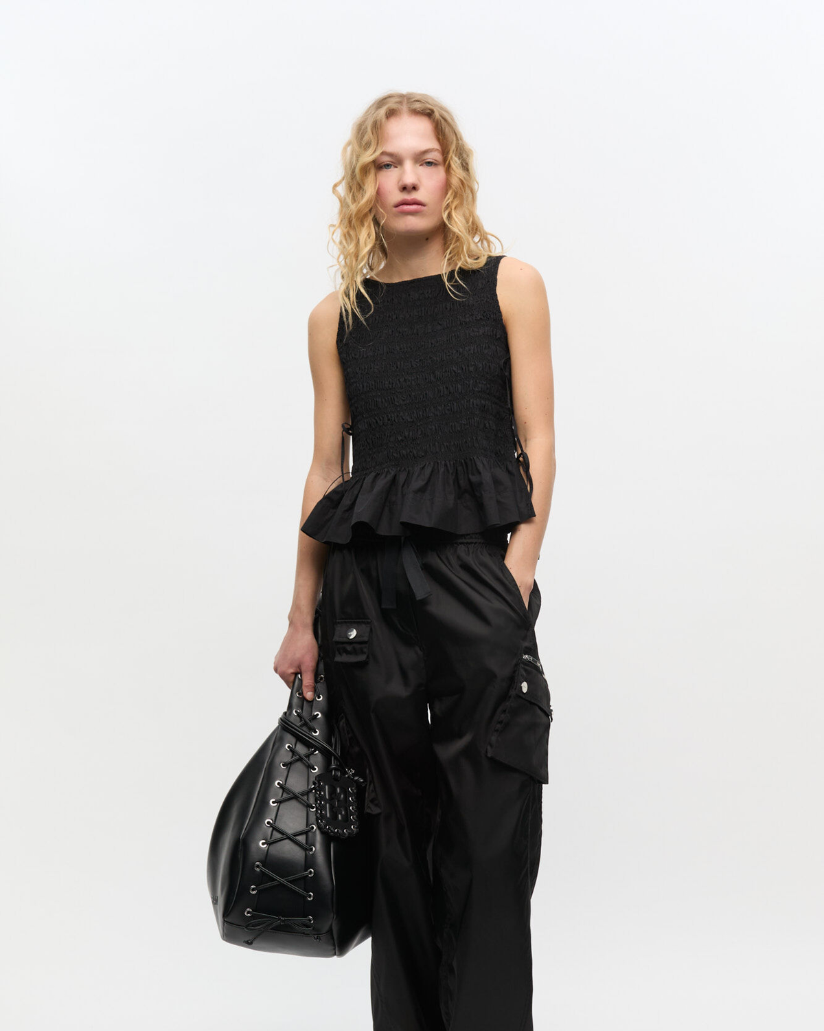 Cotton Poplin Tie String Top