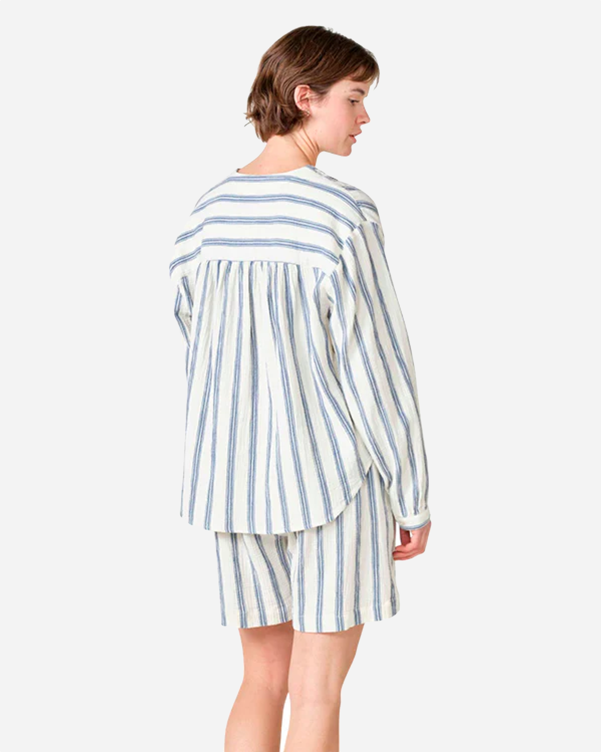 Poppy stripe blouse - Cream/ocean