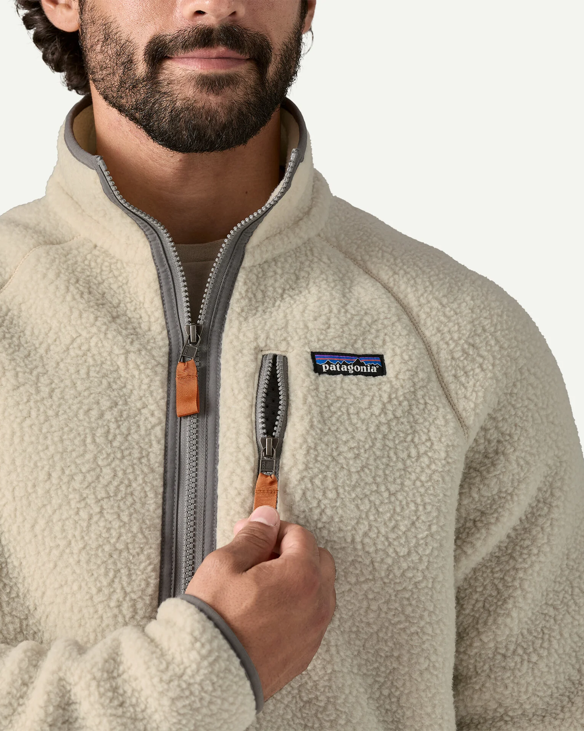 M's Retro Pile Jkt - Pelican w/Smolder Blue