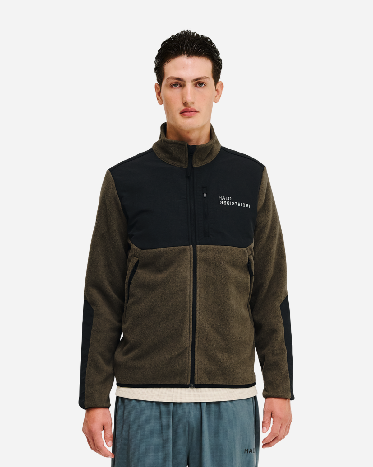 Halo Blocked Zip Fleece - Chocolate Torte