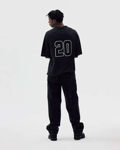 TwoLayer Oversized Mesh TShirt - Black Onyx