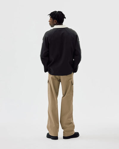 Oversized Polo Long Sleeve - Black