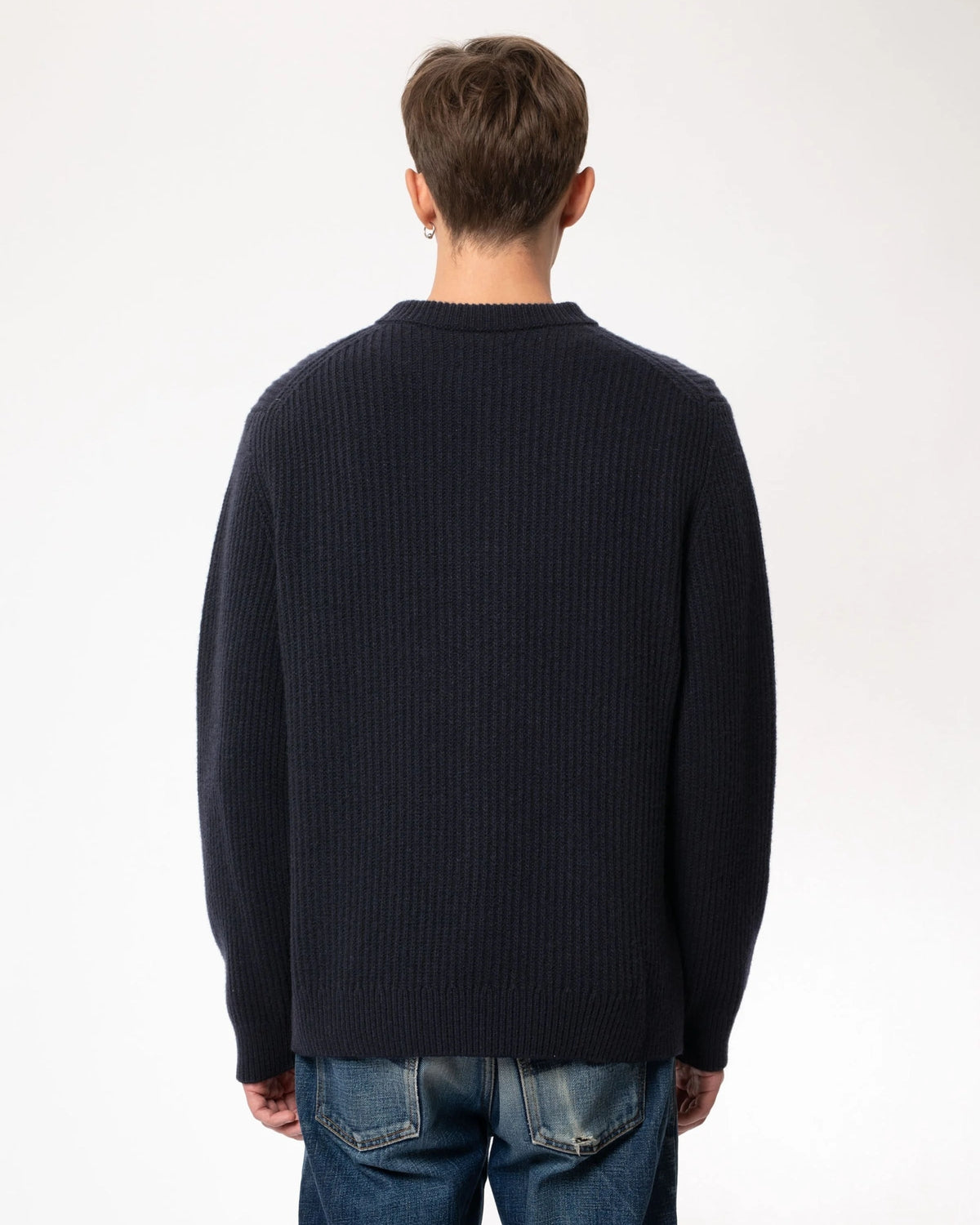 August Rib Wool Sweater - Navy