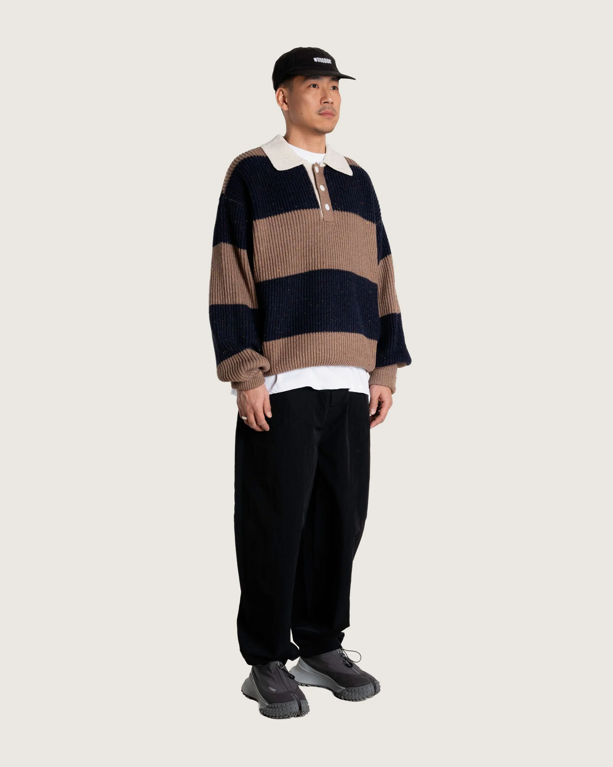 Lotu Striped Polo - Navy Striped