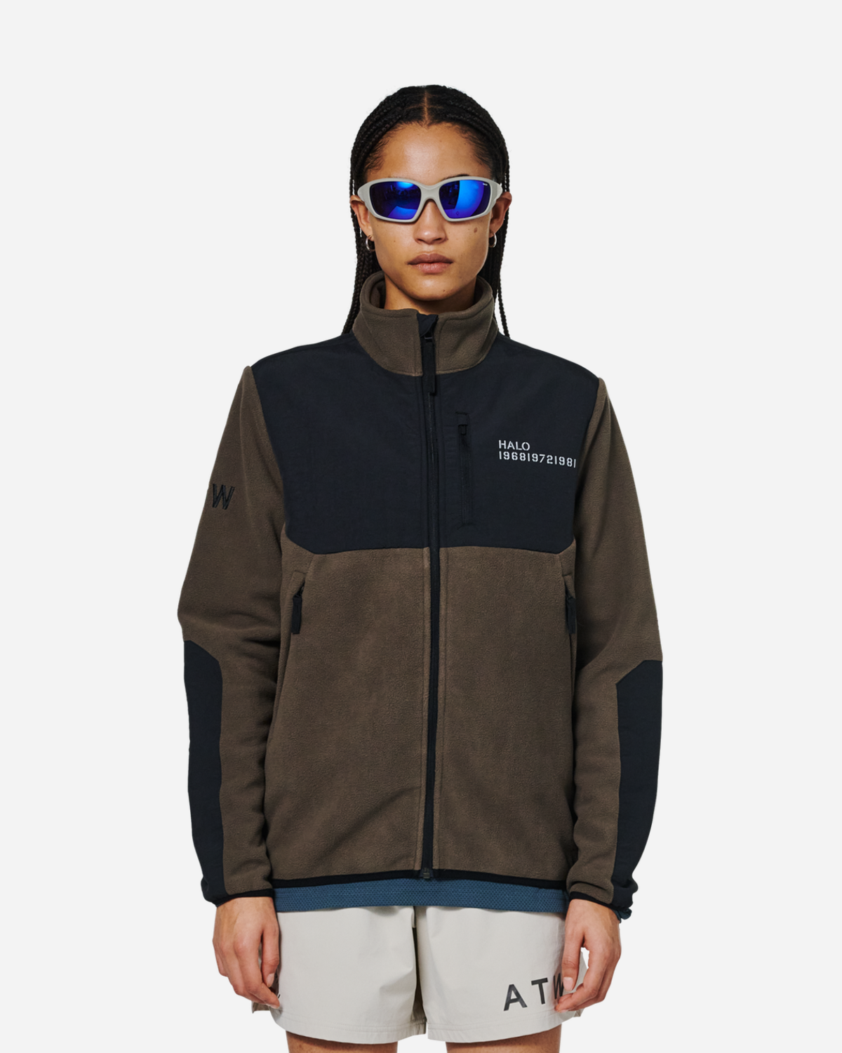 Halo Blocked Zip Fleece - Chocolate Torte