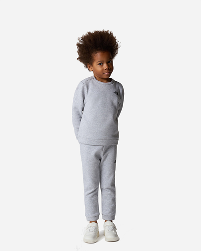 Kids Cotton Fleece Set - Light Grey/Black