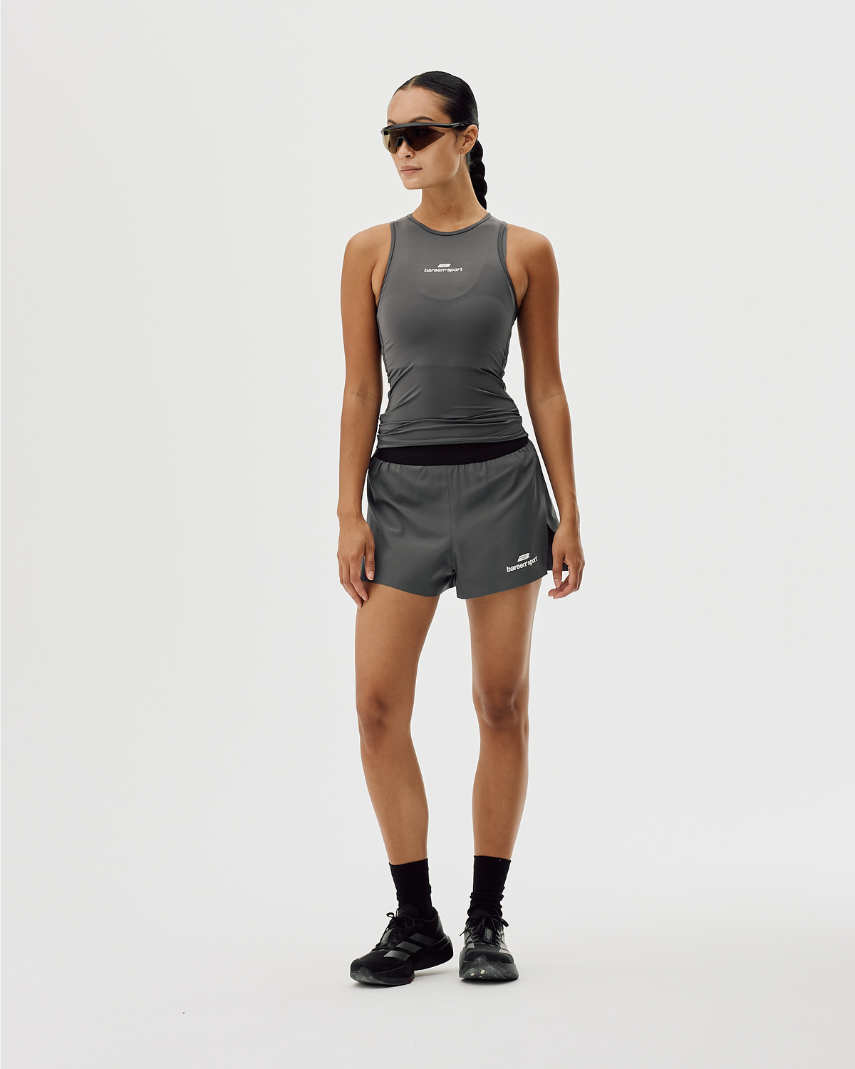 Wmns Stretch Racer Tank Top - Iron Gate