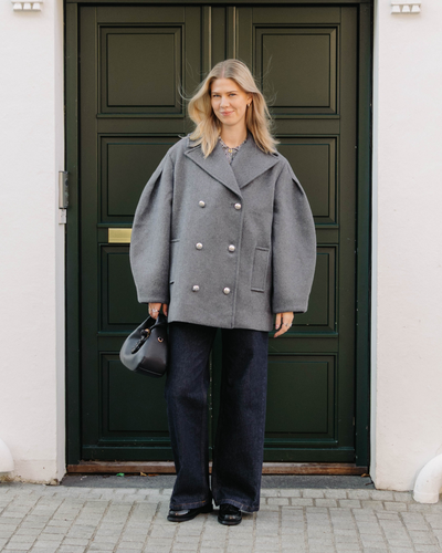 Peacoat Wool Midi Coat - Pewter