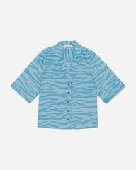 Printed Cotton Shirt - Ethereal Blue