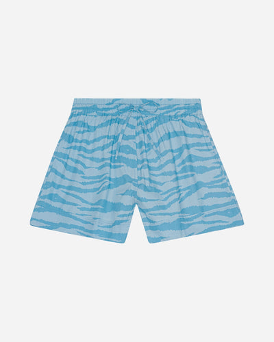 Printed Cotton Elasticated Shorts - Ethereal Blue