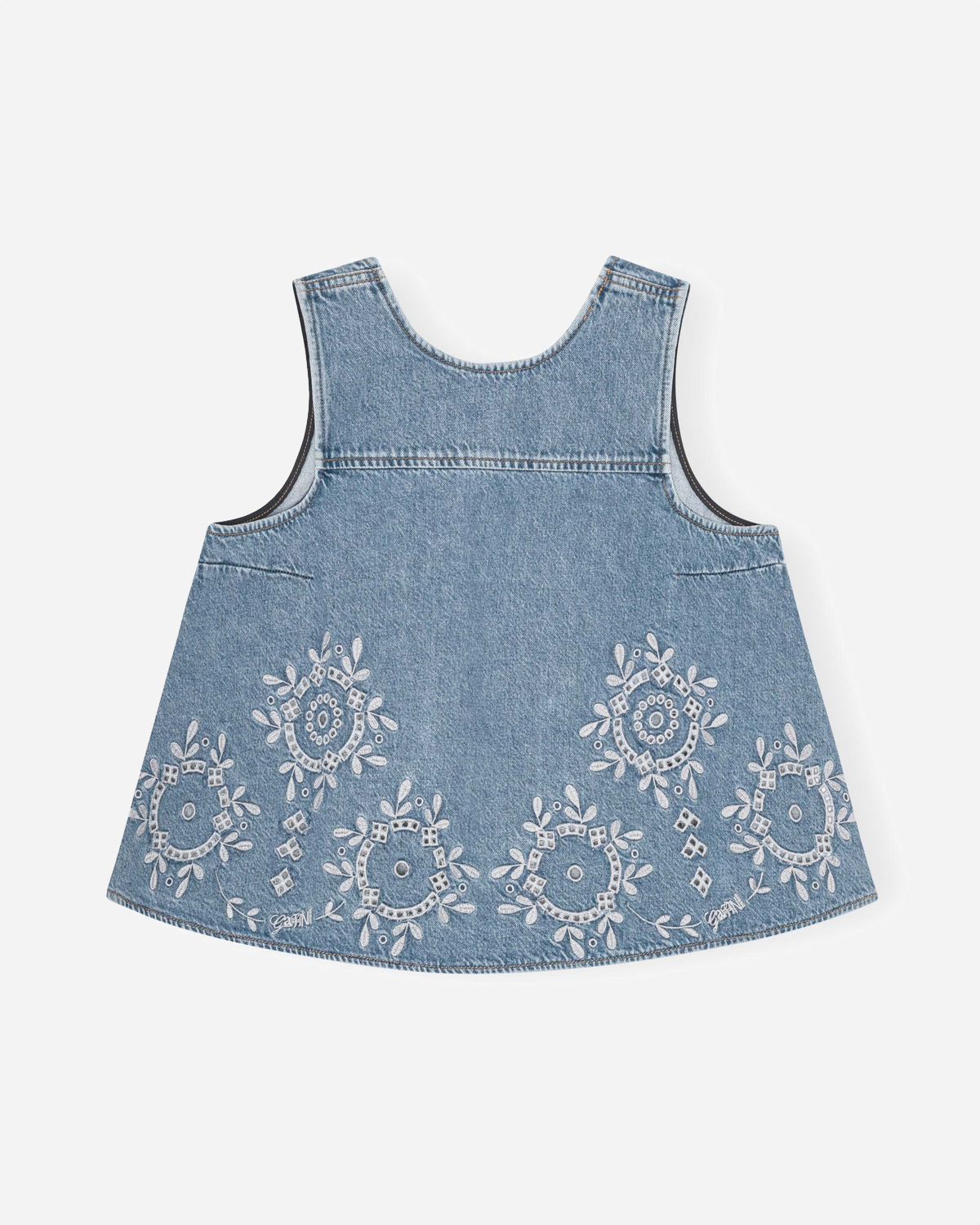 Broderie Anglaise Denim Top