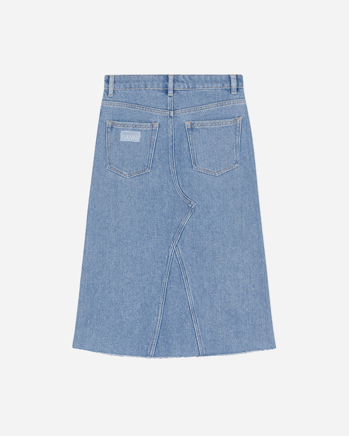 Heavy Denim Midi Skirt - Light Blue Stone