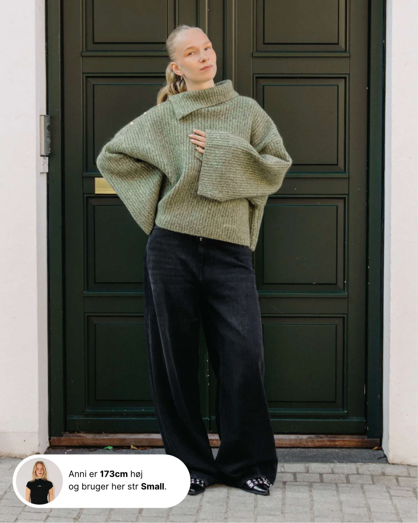 Melange Brushed Mohair Oversized Sweater - Nile