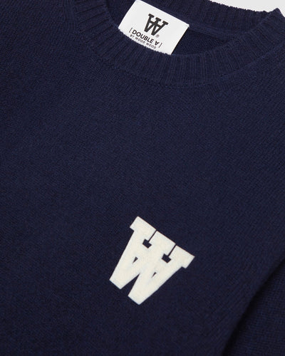 Tay Aa Cs Patch Lambswool Jumper - Navy