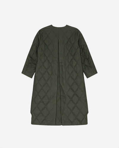 Quilt Long Coat - Kombu Green