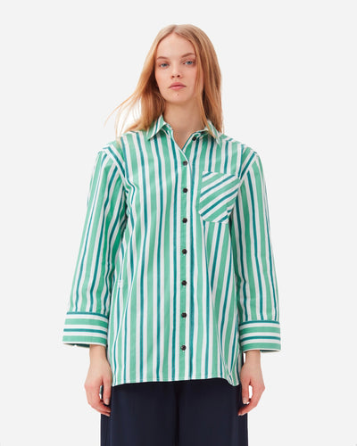 Stripe Cotton Shirt - Creme de Menthe