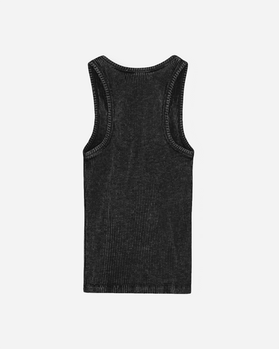 Heavy Rib Jersey Tank Top - Black Washed