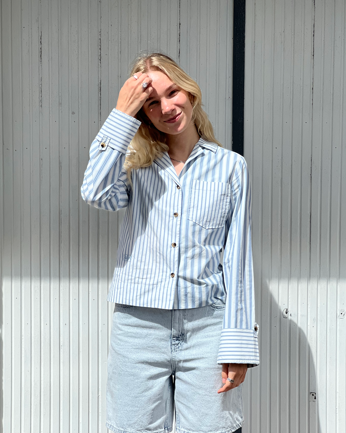 Stripe Cotton Shirt - Egret