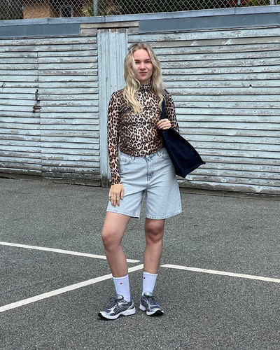 Printed Mesh Long Sleeve - Leopard