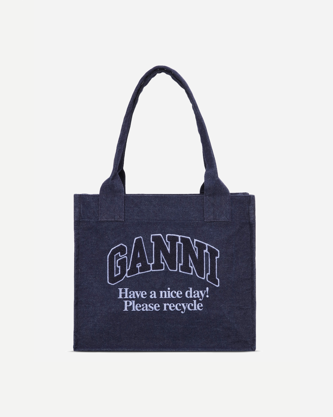 Large Easy Shopper Denim - Dark Navy fra Ganni | Munk Store