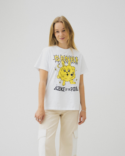 Basic Jersey Yellow Bunny Relaxed T-shirt - Bright White