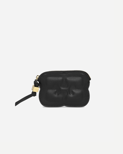 Ganni Bou Compact Zipped Wallet - Black