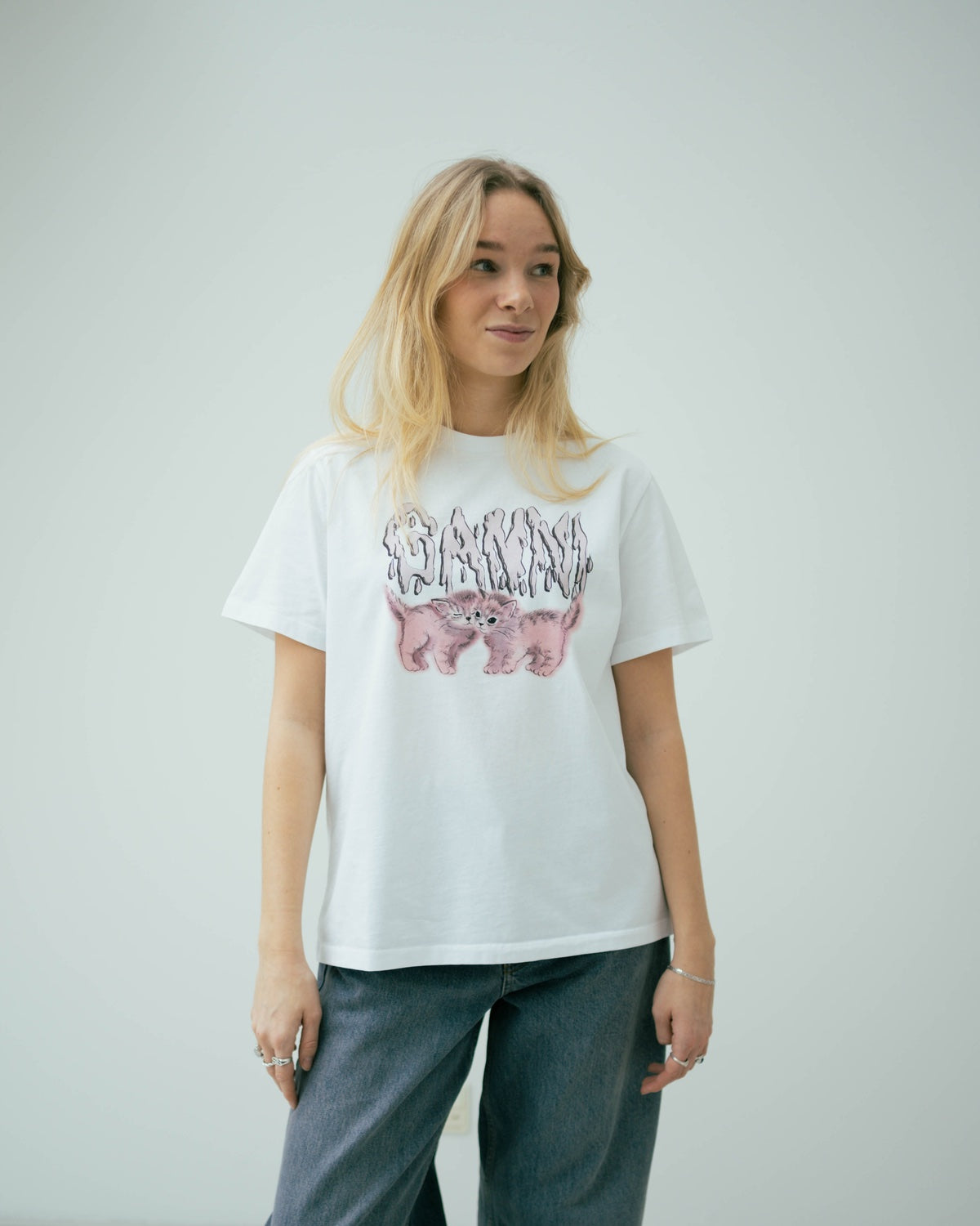 Basic Jersey Cats Relaxed T-shirt - Bright White