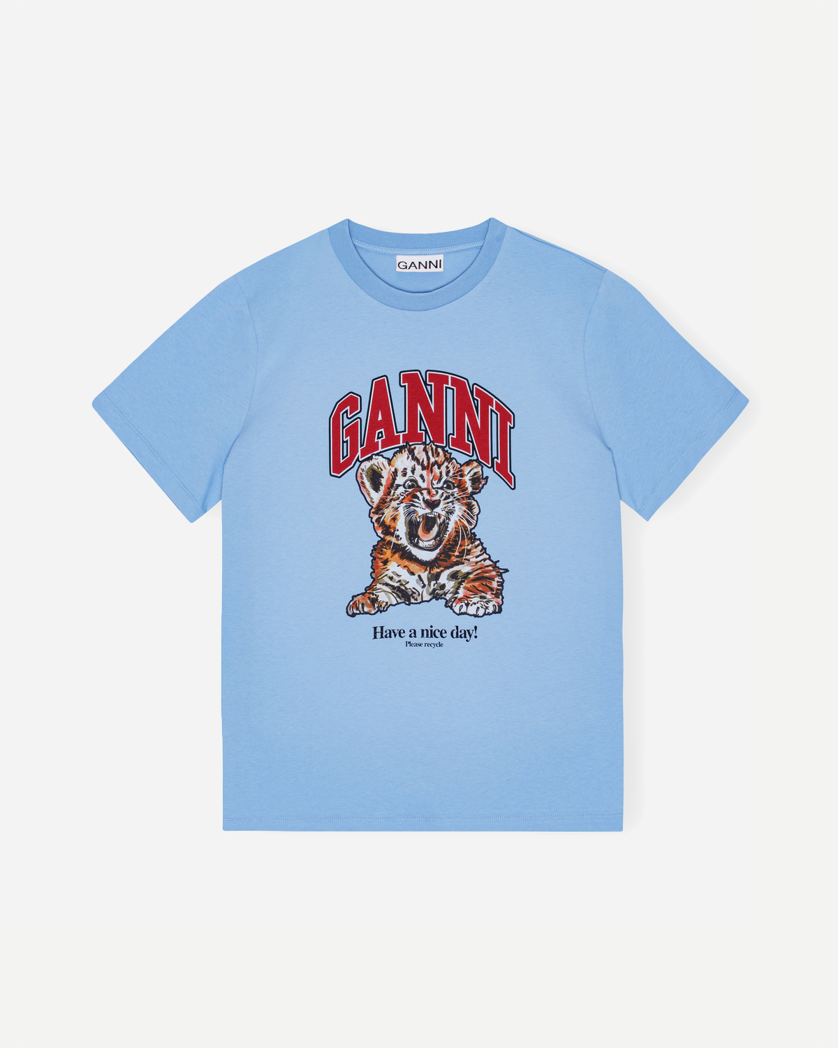 Basic Jersey Tiger Relaxed T-shirt - Blissful Blue