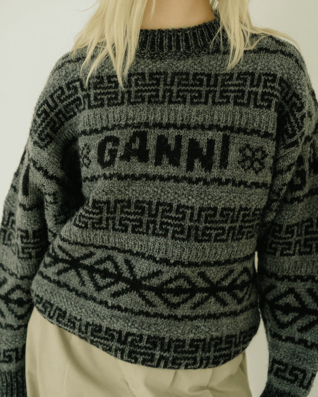 GANNI Summer Lambswool Pullover XXS Ganni Graphic Lambswool