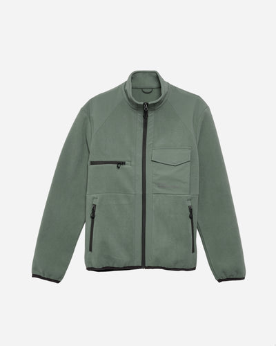 Halo Paneled Fleece Jacket - Agave Green