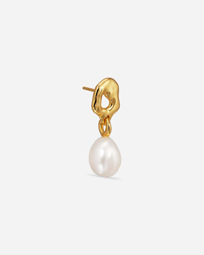 Space Stud with Pearl - Gold