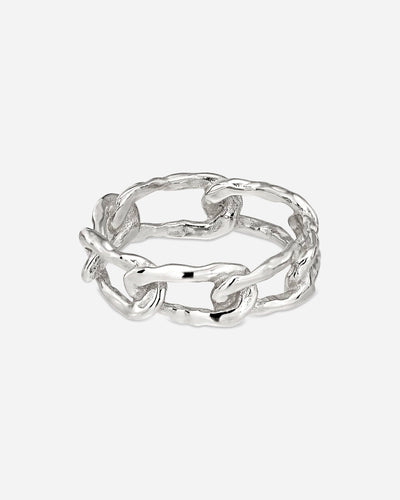 Medium Space Link Ring - Silver