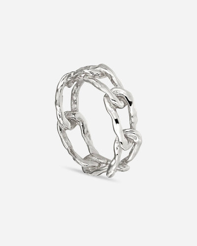 Medium Space Link Ring - Silver