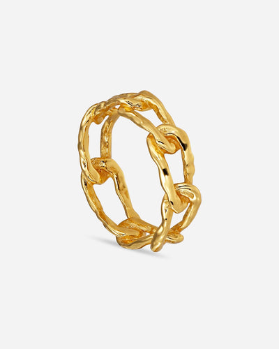 Medium Space Link Ring - Gold