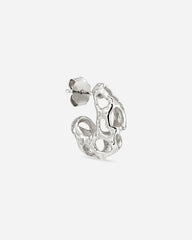 Small Chunky Space Earring - Silver