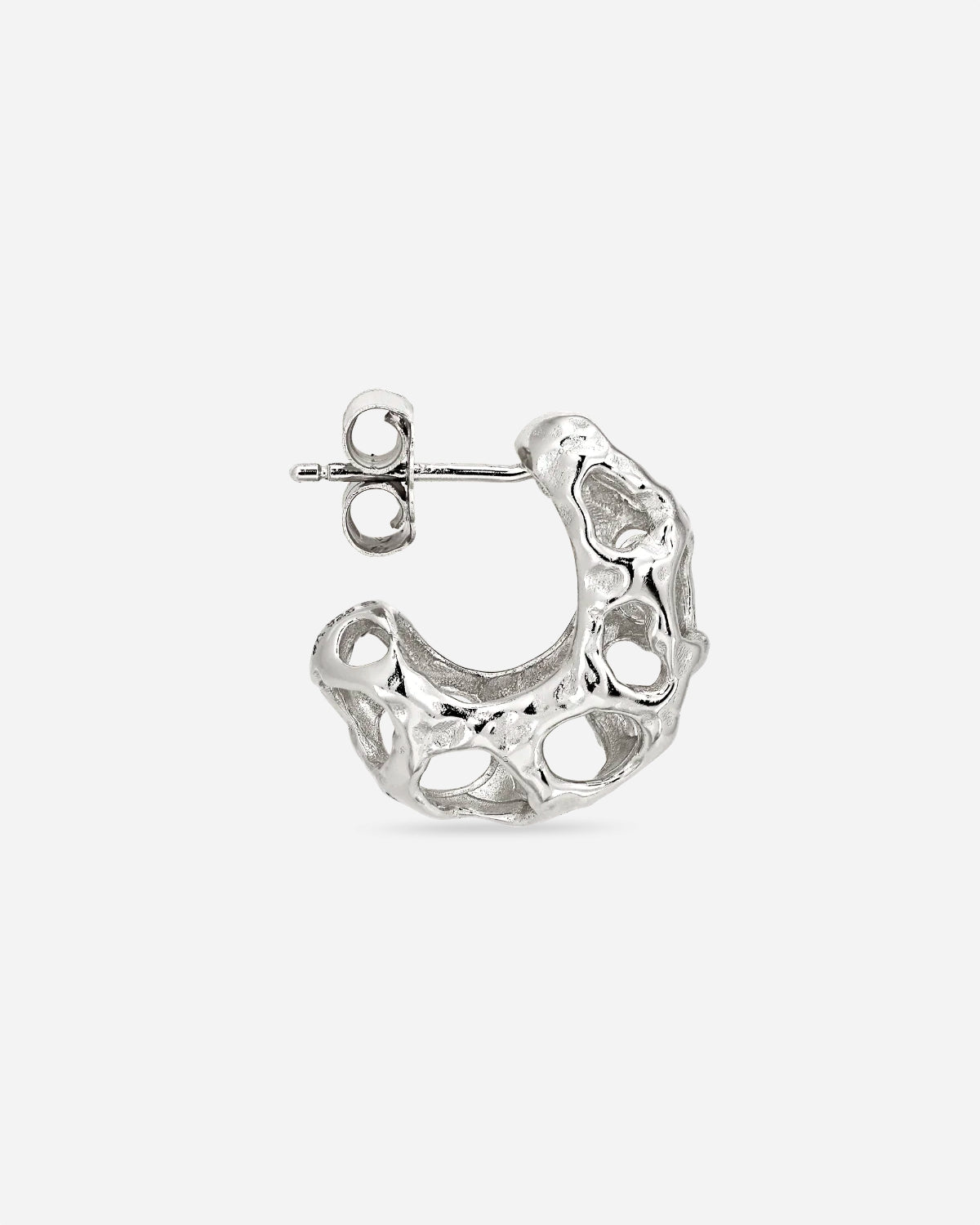 Small Chunky Space Earring - Silver
