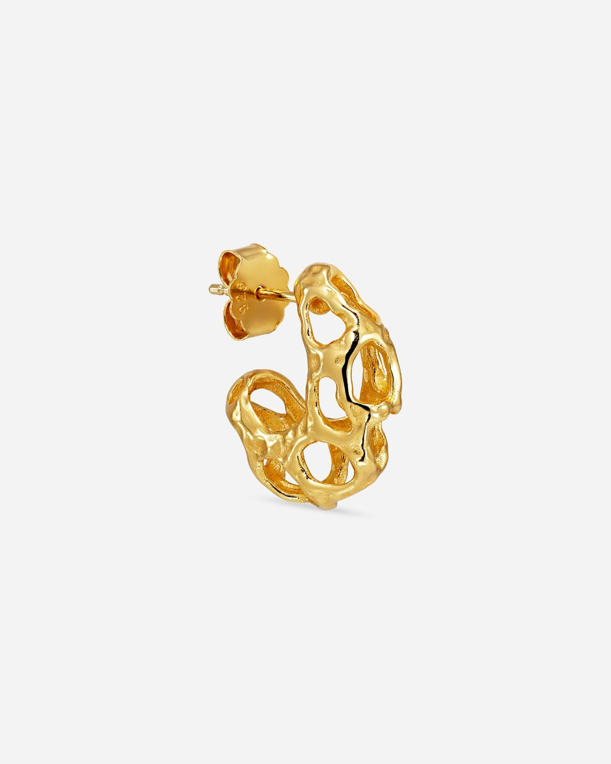 Small Chunky Space Earring - Gold